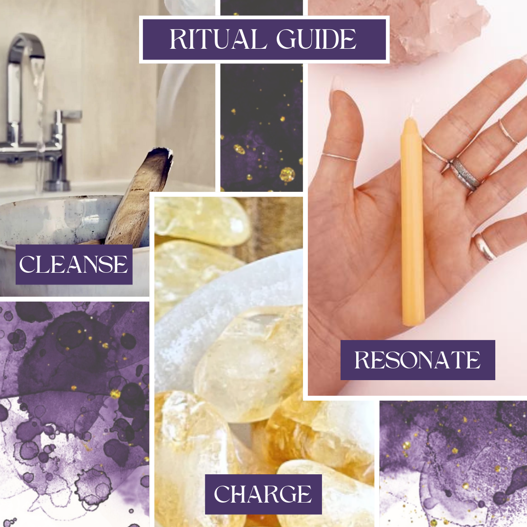 Manifestation Bath Soak Ritual Kit | Citrine Crystal Infused Bath Salts, Meditation Candle & Candle Holder, Selenite Stick, Palo Santo & Crystal Set