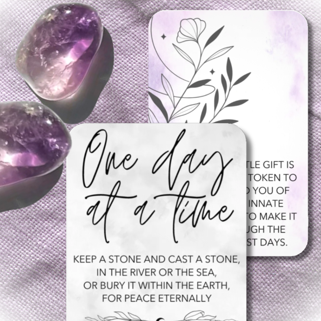 One Day at A Time Crystal Gift Set | Unique Gifts to Show Support through Grief, Loss, Someone Having a Tough Time