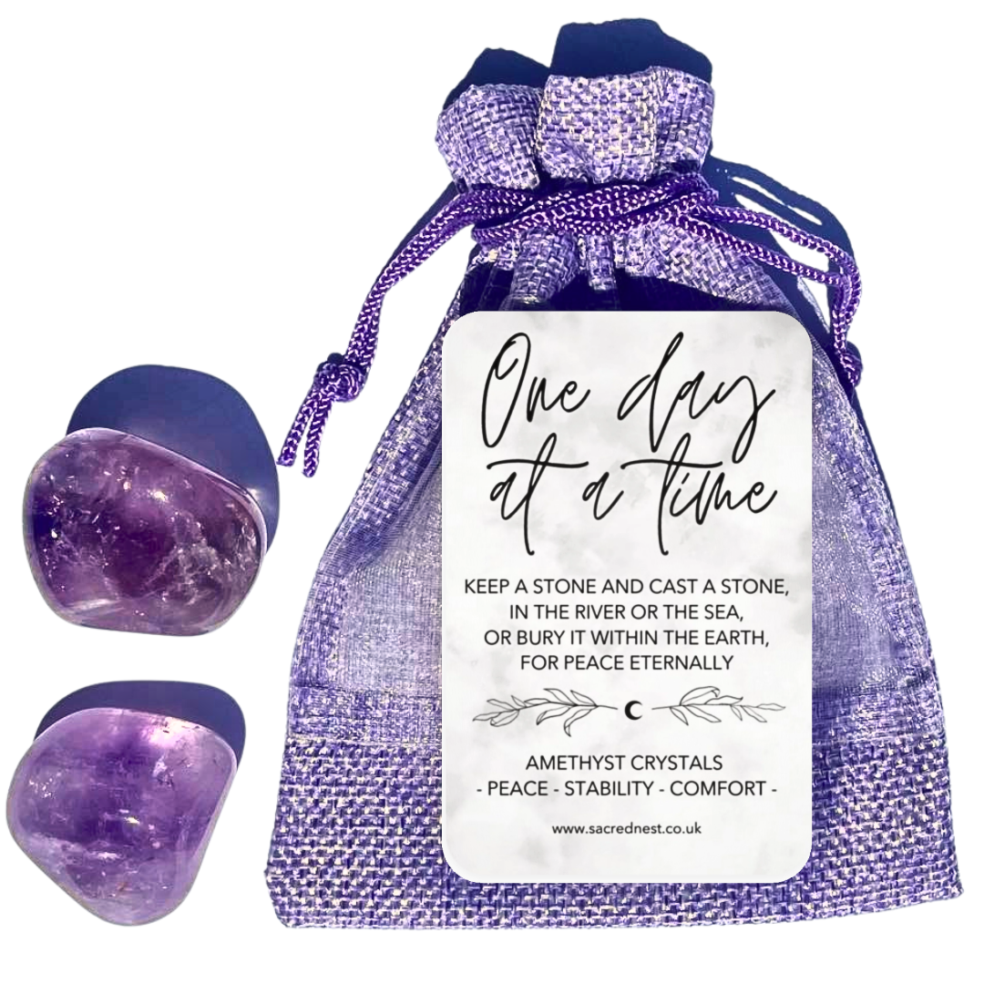 One Day at A Time Crystal Gift Set | Unique Gifts to Show Support through Grief, Loss, Someone Having a Tough Time