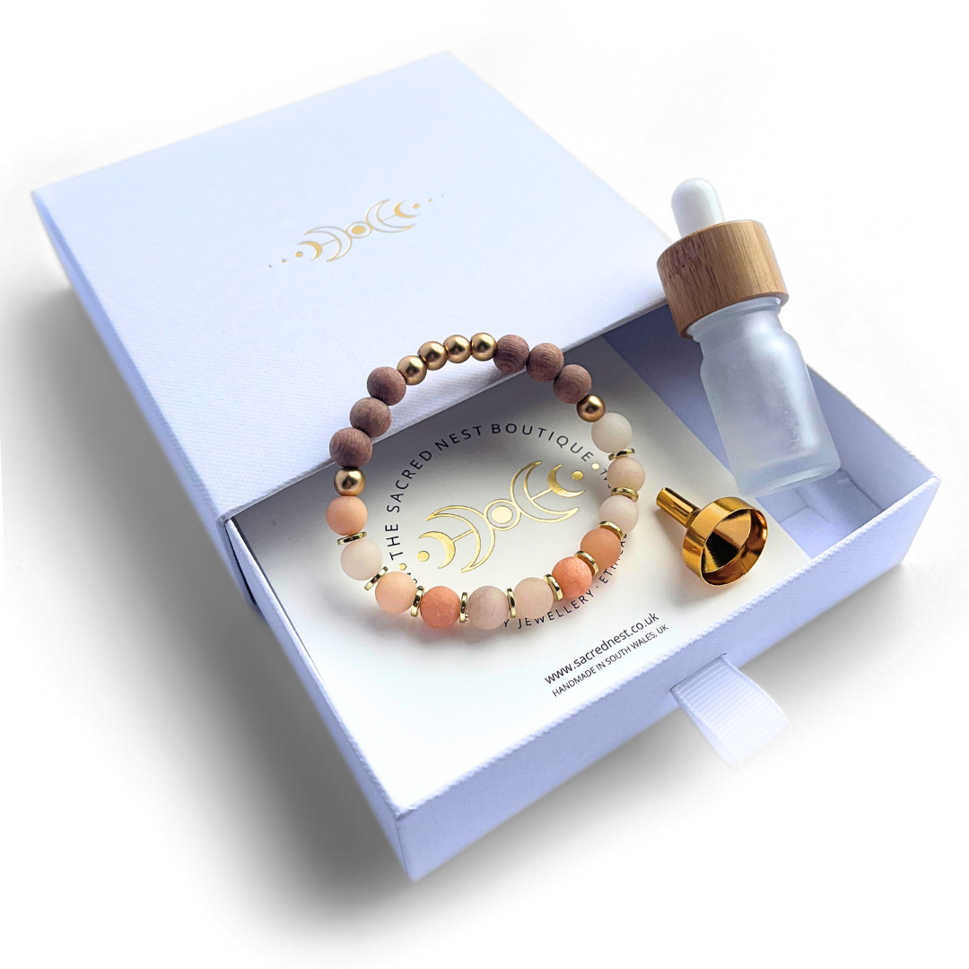 Pink Aventurine Crystal Diffuser Bracelet & Dropper Bottle Gift Set