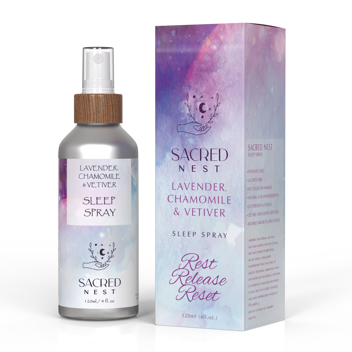 Lavender, Chamomile & Vetiver Deep Sleep Pillow Spray with Blue Lace Agate, Amethyst & Clear Quartz