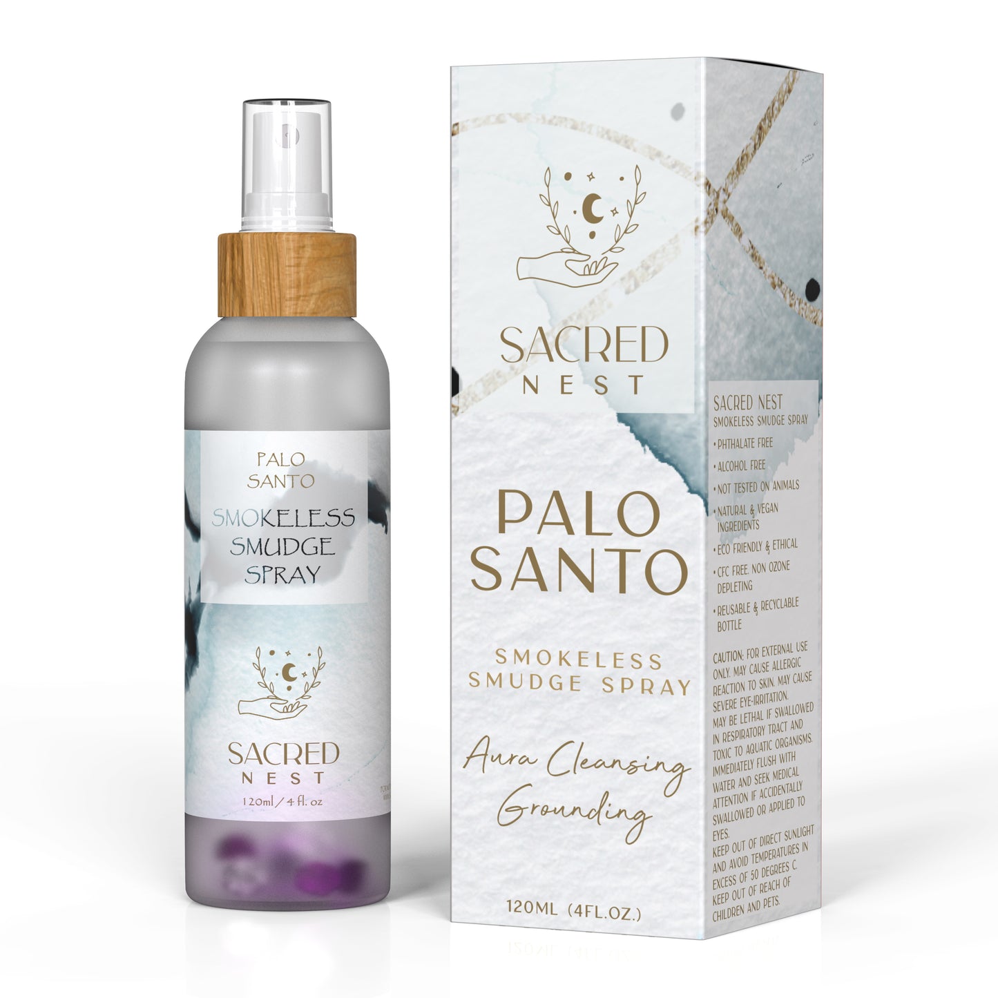 Palo Santo Smudge Spray with Moon Charged Crystals