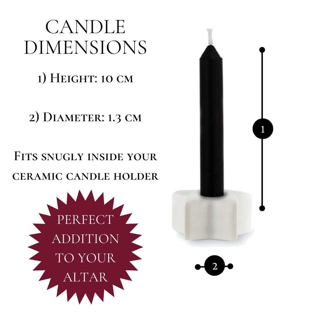 12 x Spell Candles + Ceramic Star Candle Holder