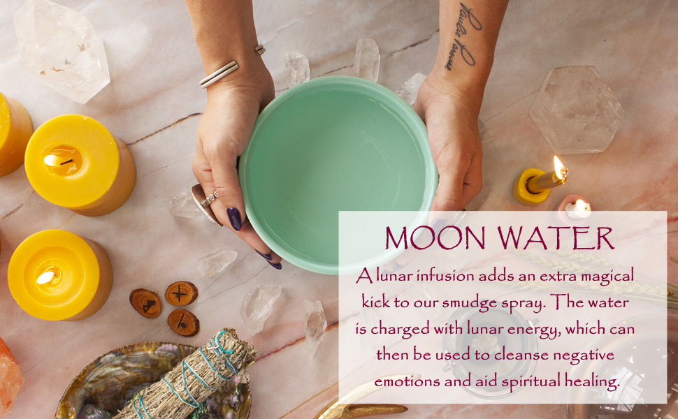 California White Sage Smudge Spray with Moon Charged Crystals